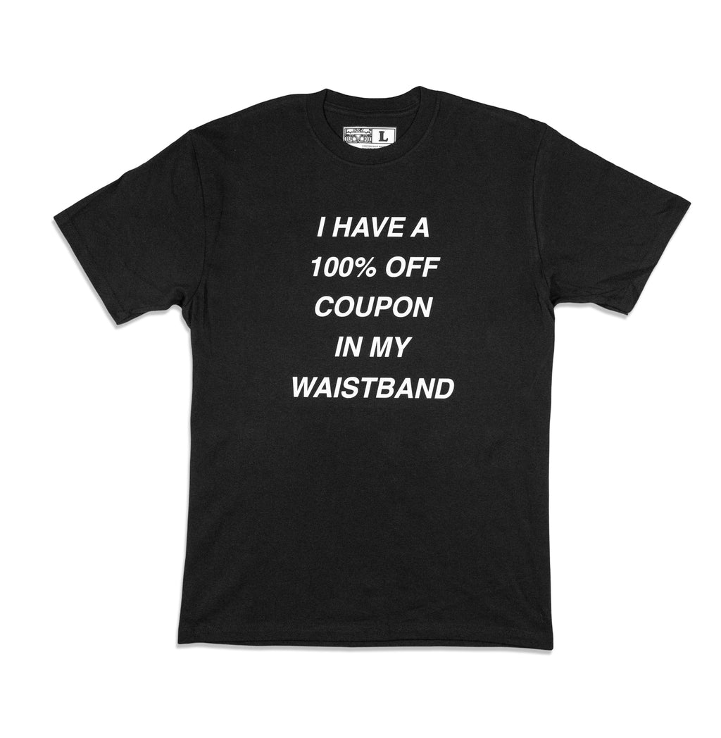 100% Off Coupon Tee - Black
