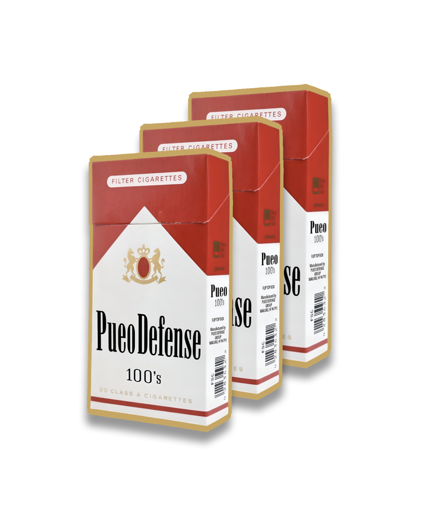 Pueo Defense Red 100's - Sticker (3-PACK) (Pre-Order)