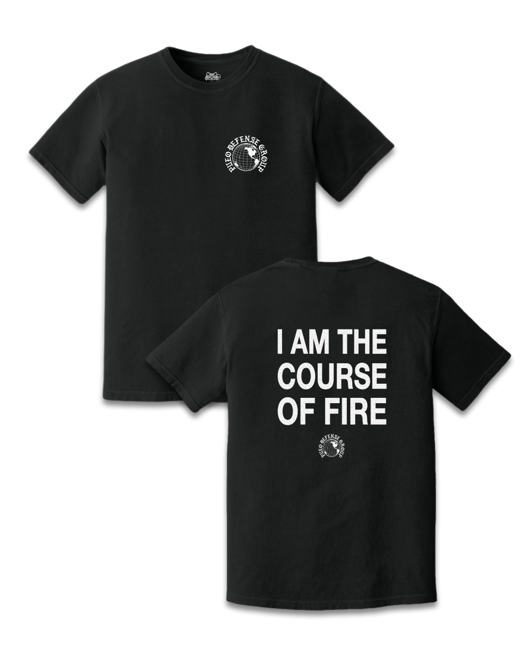 I AM THE COURSE OF FIRE TEE - BLACK