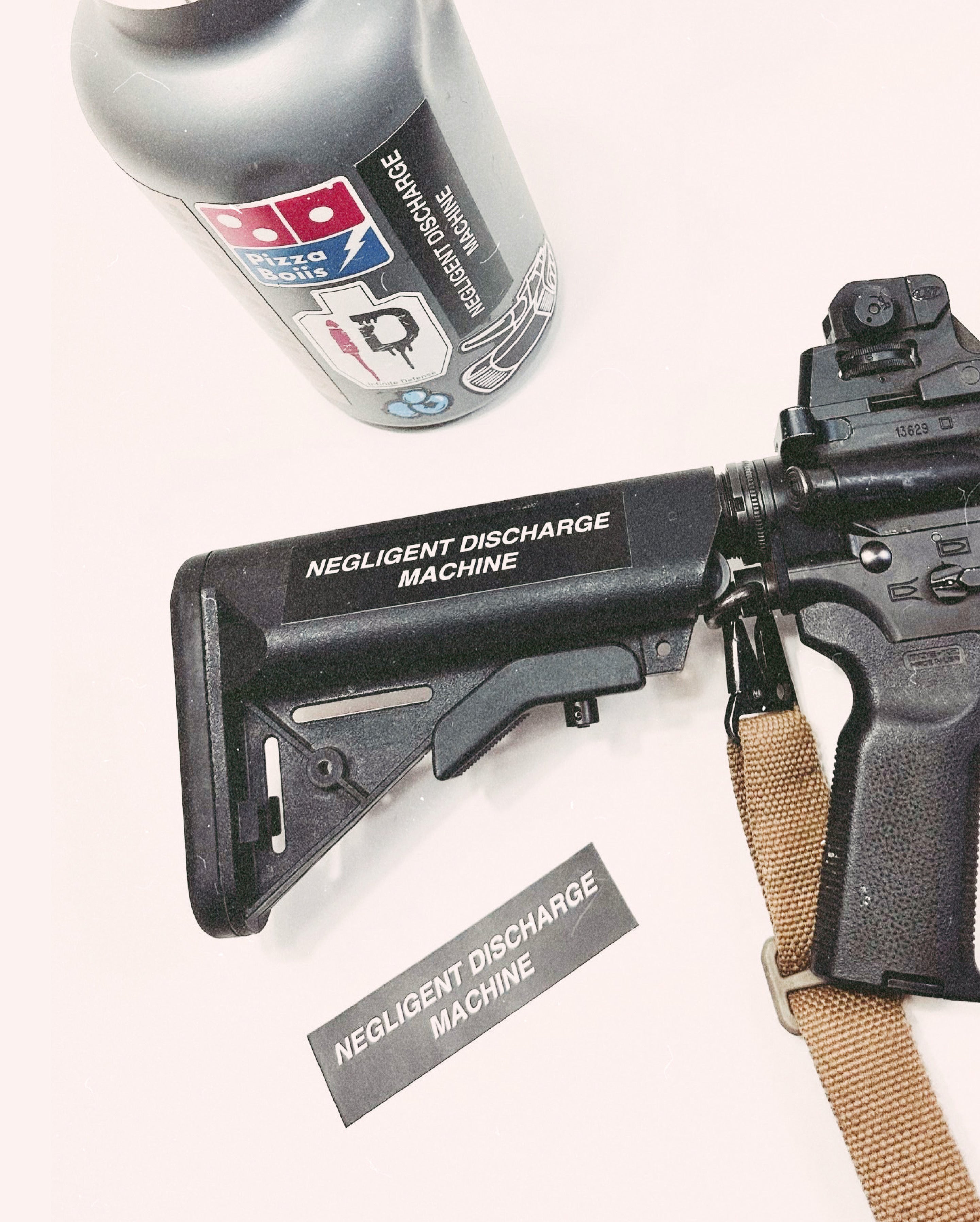 Negligent Discharge Machine Sticker