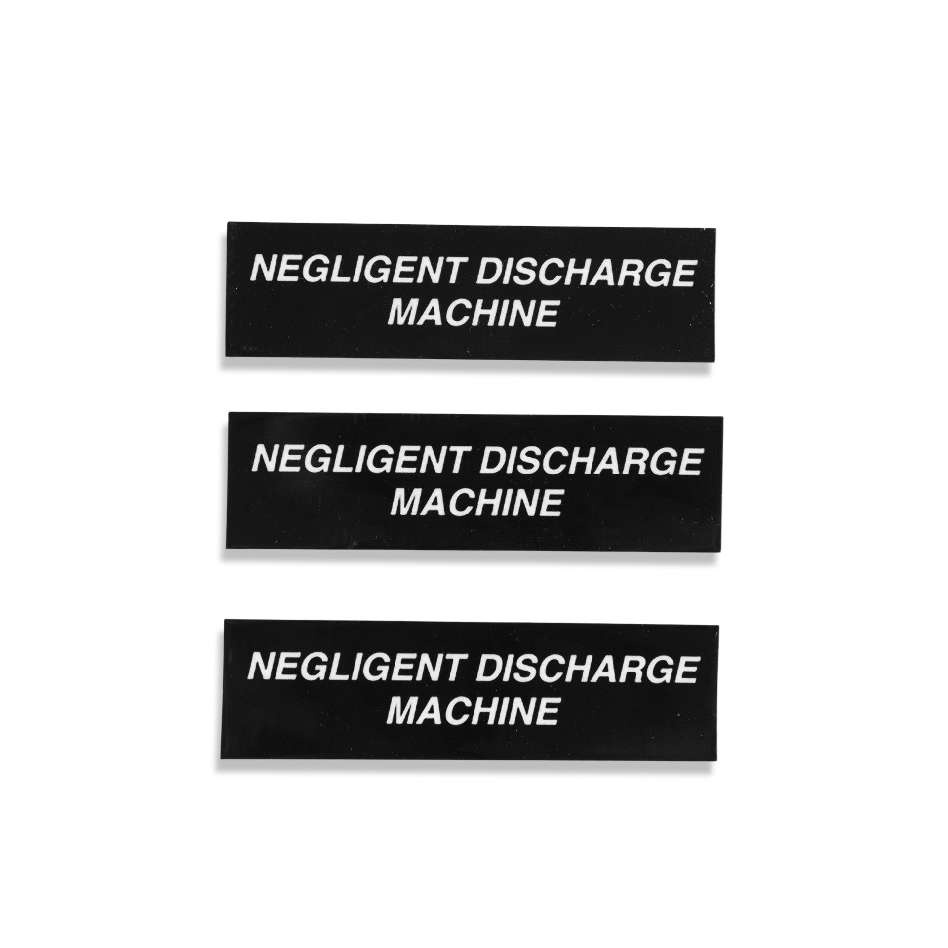 NEGLIGENT DISCHARGE MACHINE STICKER – Pueo Defense Group