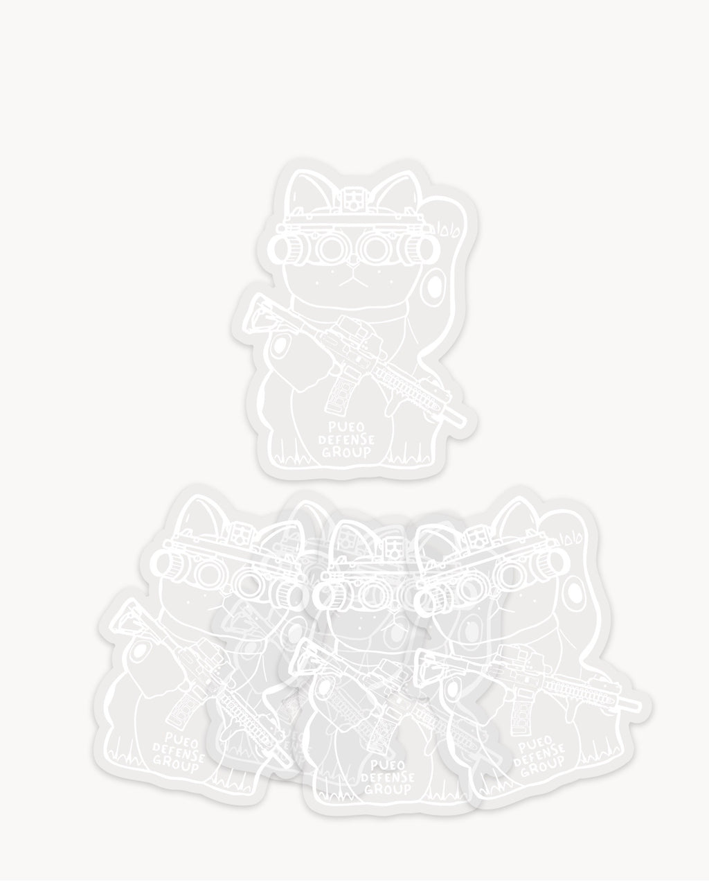 Mini Maneki NODs (5 Pack) - Sticker Translucent