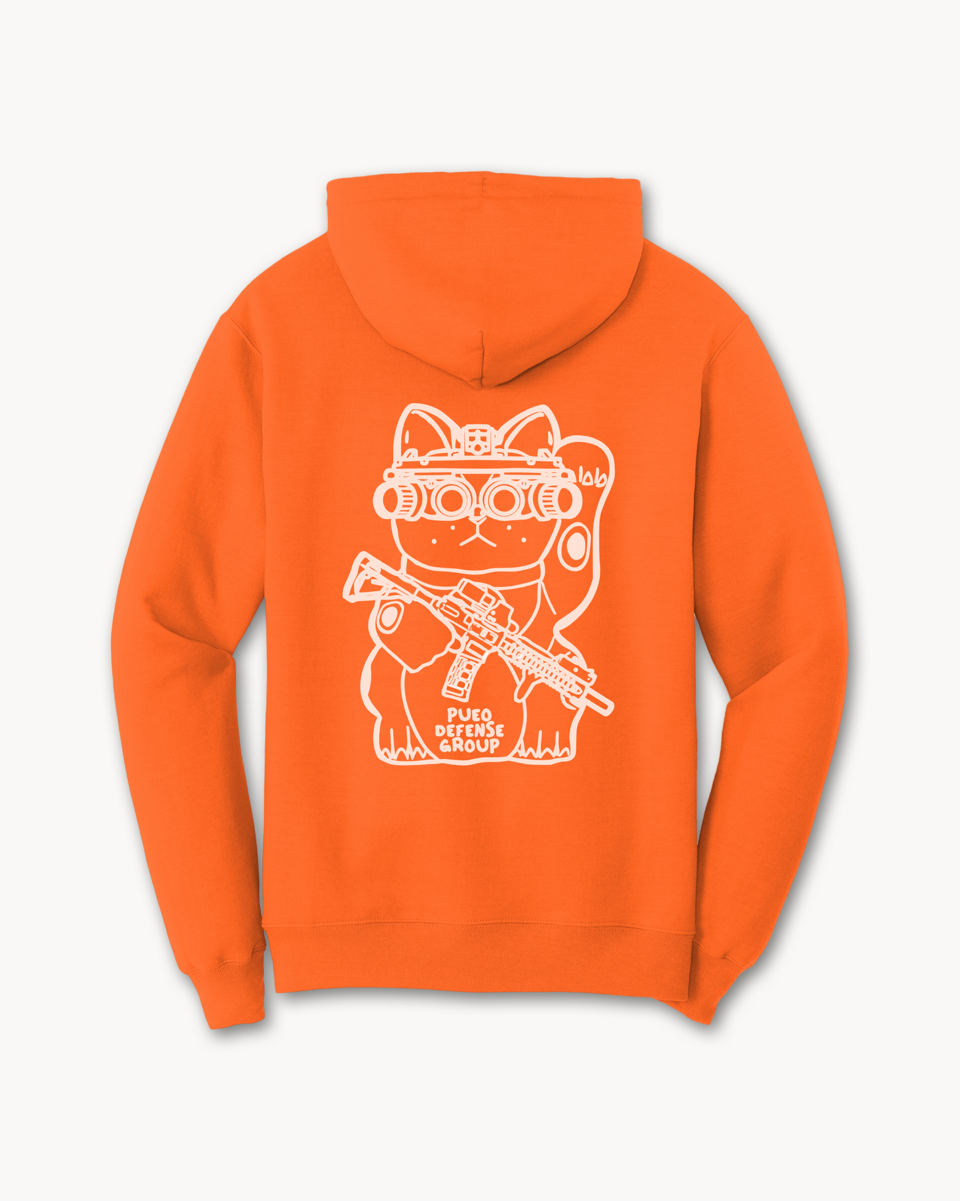 Pueo Defense Group Mid Weight Hoodie - Blaze Orange