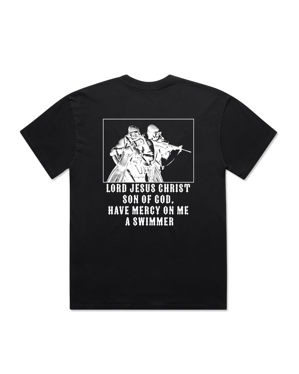 HAVE MERCY ON ME A SWIMMER TEE - BLACK PRE-ORDER