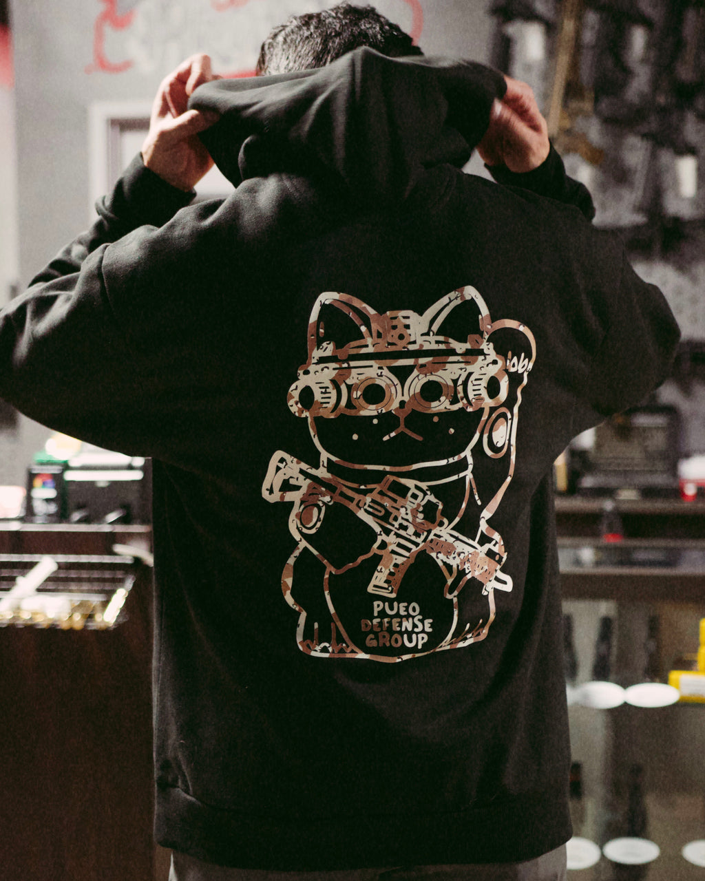 OG CAT NODS OVERSIZED HOODIE - CHOCO CHIP