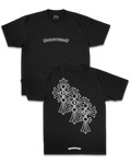 VIO DIAGONAL CROSS OVERSIZED TEE - BLACK