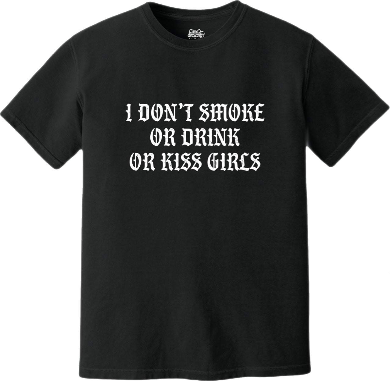 I DON'T KISS GIRLS TEE - BLACK