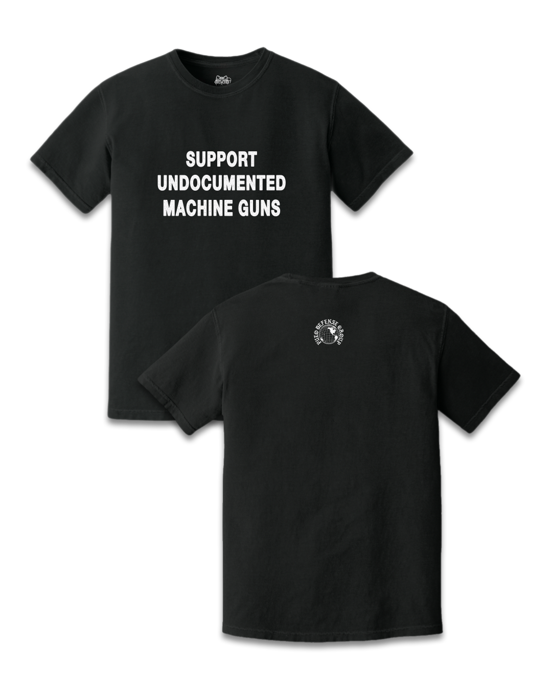 SUPPORT UNDOCUMENTED MACHINE GUNS TEE - BLACK